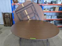 (3) 6 Ft Round Folding Tables
