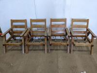 (4) Wood Patio Chairs 