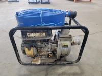 2" Champion Trash Pump 4 HP with Discharge Hose 