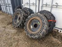(4) 365X14-20 Solid Rubber Skid Steer Tires