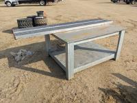 48 Inch X 60 Inch Table with Plexiglass Top, Set of 9 Inch X 96 Inch Galvanized Ramps