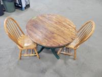 Wood Table and (2) Chairs
