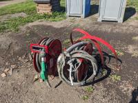(2) Heavy Duty Fuel Hose Reels with Hose and Nozzle