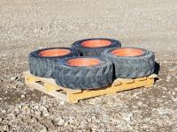 (4) 23 X 8.50-12 Skid Steer Tires with Rims