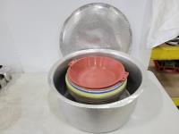 Industrial Size Aluminum Pot and Qty of Large Bowls