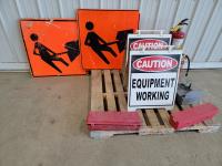 (2) Construction Signs, (2) Sets of Flares and (2) Caution Signs
