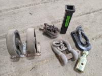(2) Tow Hooks, Clevis, Hitch Extender, Pintle Hitch and (2) Castors