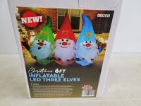 Christmas 6 Ft Three Elves LED Inflatable  