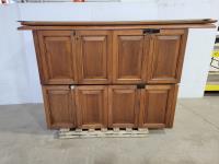 (2) Wooden Cabinets with Glass Overlay Tops