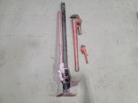 Jackall, 36 Inch Pipe Wrench and 10 Inch Pipe Wrench 