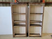(2) Home-Built Rustic Four Tier Shelves