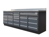 TMG Industrial WB20DS Pro Series 10 Ft 20-Drawer Stainless Workbench