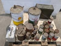 Qty of Vintage Oil Cans and Ammunition Boxes