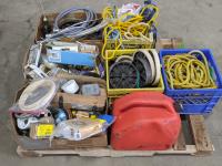 Qty of Plumbing Supplies, Wheels, Rope and Jerry Can