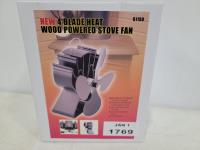 Four Blade Wood Heat Powered Stove Fan