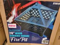 26 Inch Square Wood Burning Fire Pit