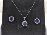 SMARTLIFE Blue Sapphire Halo 2 Piece Set