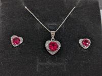 SMARTLIFE Red Ruby Heart Halo 2 Piece Set