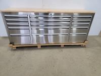 15 Drawer Stainless Steel Workbench with Wood Top