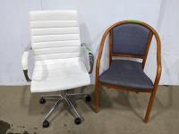 Office Chair and Wooden Chair