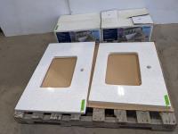 (2) AquaSource Undermount Sinks and (2) Quartz Vanity Tops