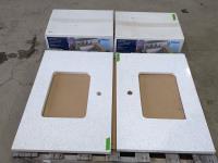 (2) AquaSource Undermount Sinks and (2) Quartz Vanity Tops