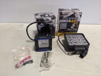 Night Rider LEDs (1) 25W Work Flood Light and (1) 18W Flood Light