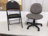 (1) Folding Chair, (1) Swivel Office Chair