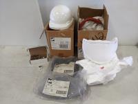 Qty of Hazmat Helmets, Hard Hat, Lenses, 3M Noise Indicators and Welding Bib