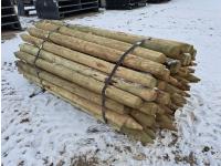 (70) 4 Inch - 5 Inch X 8 Ft Treated Posts