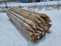 (45) 5-6 Inch 12 Ft Pointed Treated Posts