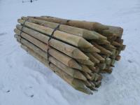 (70) 4-5 Inch 8 Ft Pointed Treated Fence Posts