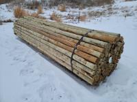 (150) 3-4 Inch 14 Ft Treated Fence Rails