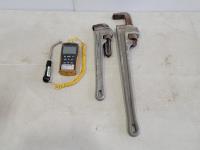 Single Input Digital Thermometer, (1) 24 Inch and (1) 16 Inch Pipe Wrench