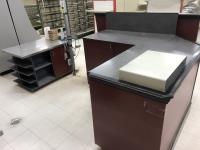 6 Ft X 6 Ft X 3.5 Ft Sales Counter and Metal Counter 2.5 Ft X 4 Ft