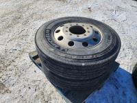 (2) Michelin 11R24.5 Tires On Aluminum Rims