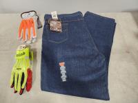 Mens Carhartt FR Work Jeans and (2) Pairs of Gloves