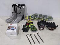 Qty of Boot Liners, Gloves, Earmuffs and (4) 3/8 Inch Long Hex Keys