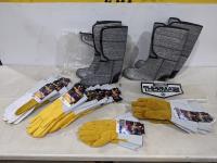 (2) Thermatoe Boot Liners and (10) Pairs of Gloves