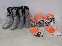 (2) Baffin Mens Size 11 Boot Liners and (12) Pairs of Gloves