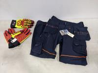 Helly Hansen 34 X 34 Work Pants and (2) Pairs of Hex Armor 3XL Gloves