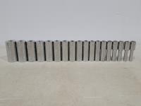 Gray Tools 18 Piece 3/8 Inch Drive 6 PT Metric Sockets