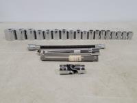 Gray Tools 19 Piece 3/8 Inch Drive SAE Sockets and Extensions