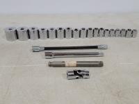 Gray Tools 18 Piece 3/8 Inch Drive SAE Sockets and Extensions