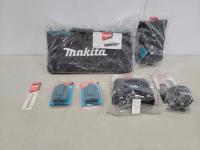 Qty of Makita Tool Bags and (2) 18V Power Source with USB Ports and 3/16 Inch Drill Bit