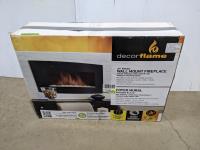 DecorFlame 32 Inch Electric Wall Mount Fireplace