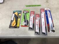 Milwaukee & Lenox Sawzall Blades, Slime Tire Pressure Gauge and Safety Master Utility Knife