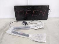 LED Open Sign and (2) Wurth Spatulas