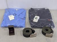 Wurth Mens Size XL Shirts, (2) Hugo Boss Belts and Wurth Pin