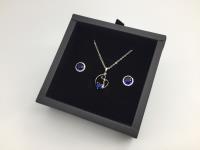 Platinum Plated Blue Sapphire 2 Piece Jewellery Set